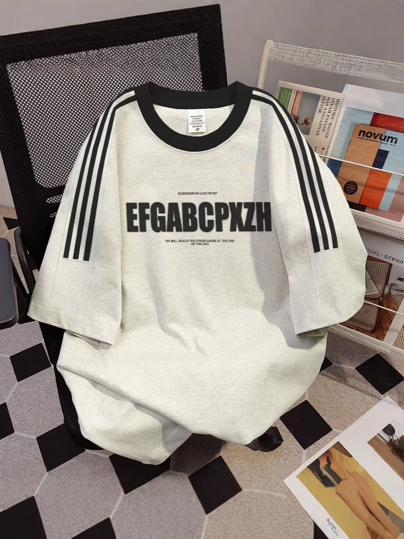 Retro American Print Loose-Fit Short Sleeve T-Shirt