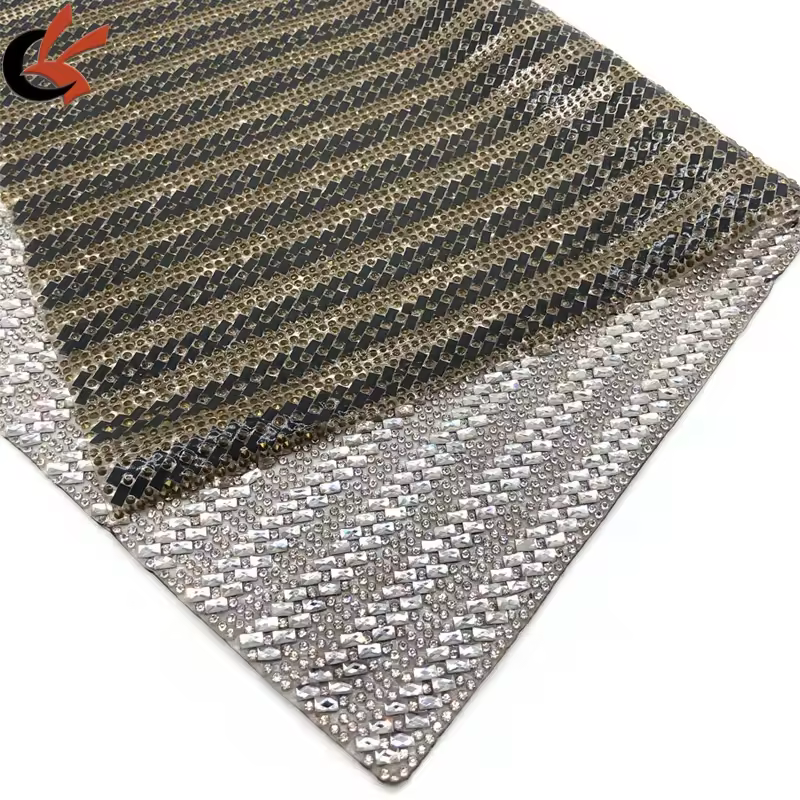 Glass Crystals Rectangles Clear Hot Fix Rhinestone Tape Sheet Iron On Mesh