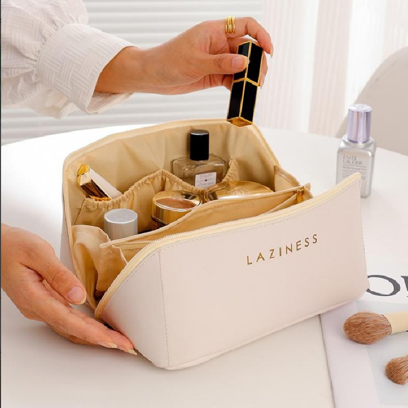 Neutral Toned Cosmetic Bag Versatile Color for Any Outfit