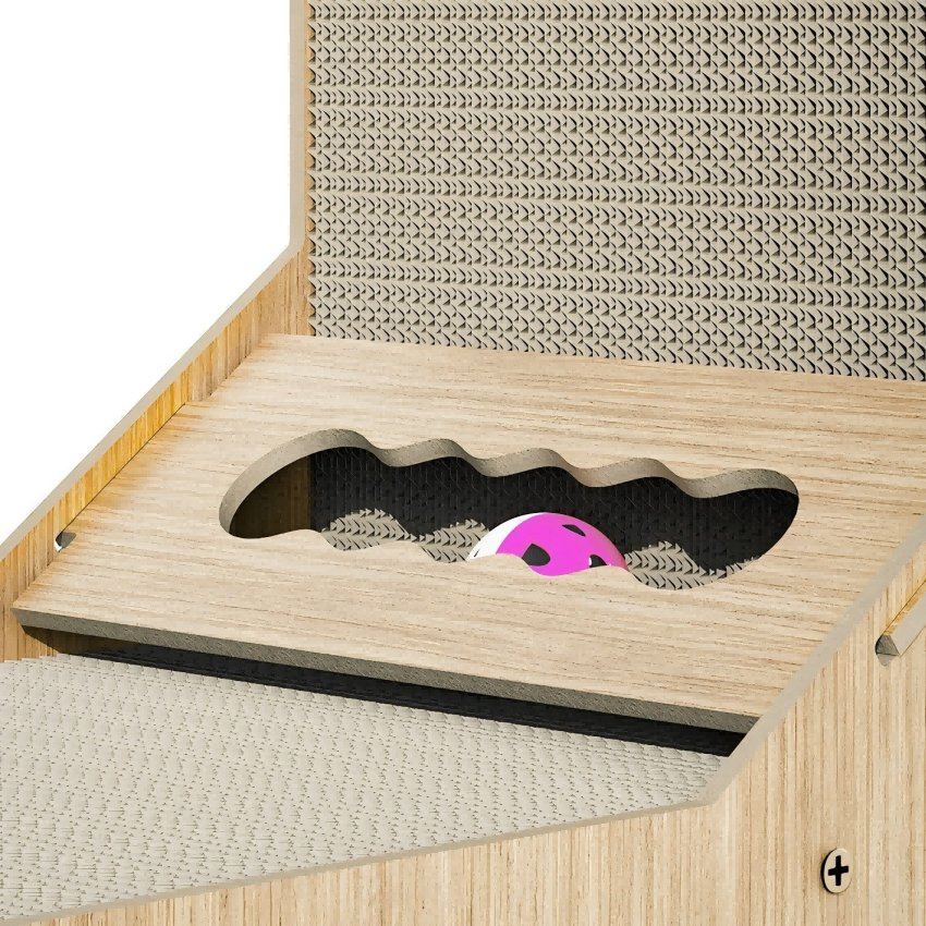 Multi-Functional L-Shaped Cat Scratcher Toy for Playtime Fun