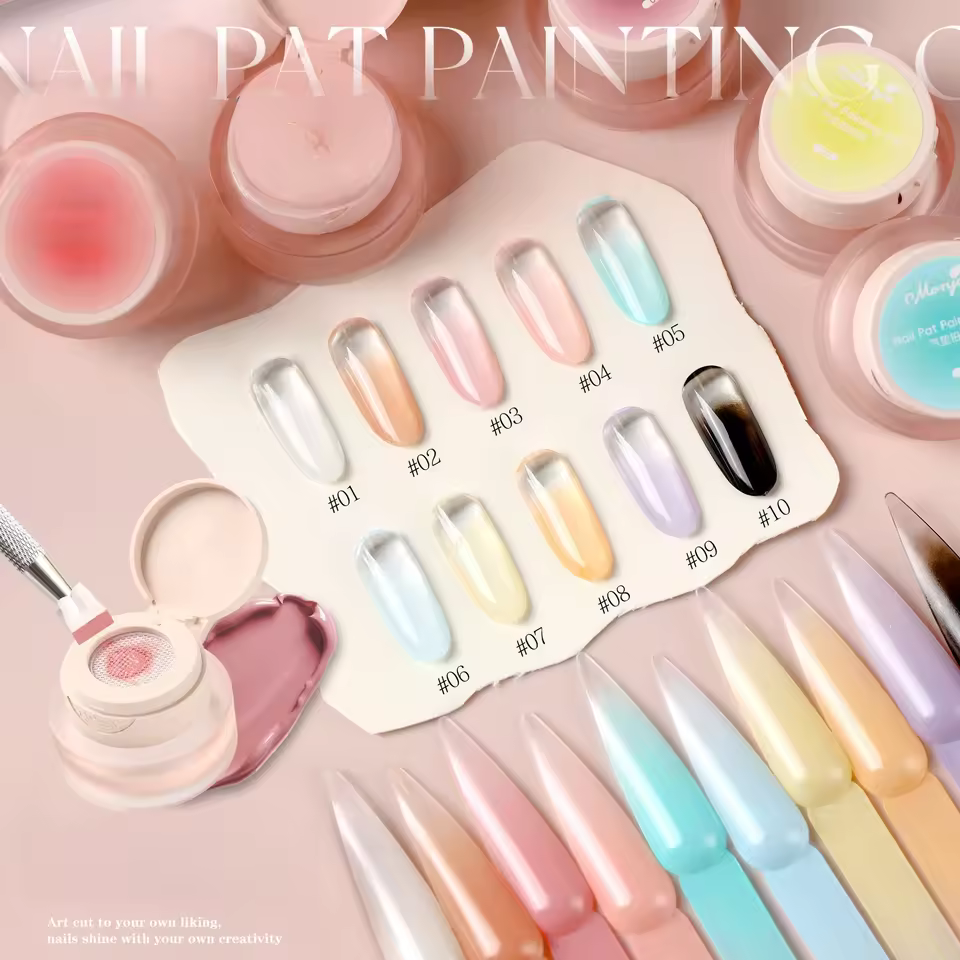Elastic Mesh Air Cushion Nail Art Pat Painting Gel For Color Gradient Transfer Printing Nail Patting Gel Polish