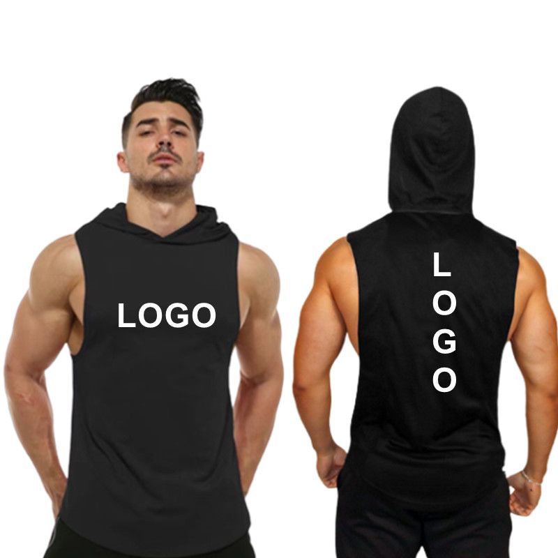 Wholesale Sports Hoodie Tanks Tops Gym Apparel Training Muscle Tank Top for Men Fitness Vest Bodybuilding T Shirt Clothing