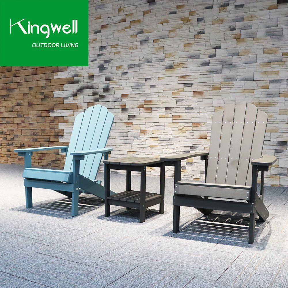 China Factory Seller Furniture Plastic Wood Outdoor Garden Table and Chair