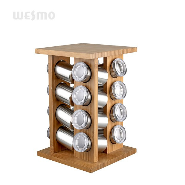 Revolving Bamboo Spice Rack/Bamboo Spice Holder
