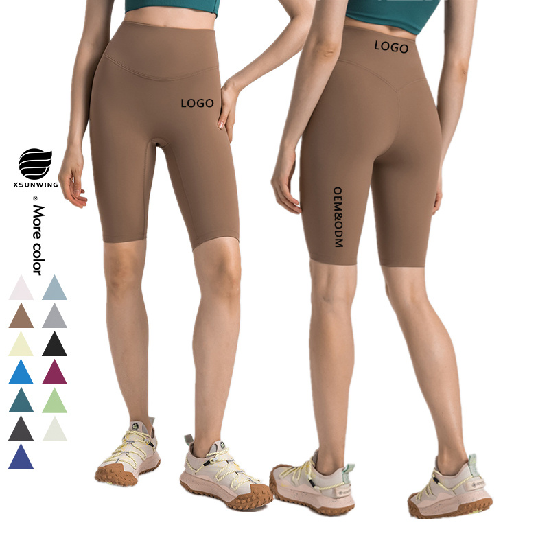 Xsunwing Factory Women High Waist Sports Lightweight Quick Dry Yoga Seamless Scrunch Butt Running Gym Shorts Wdq388