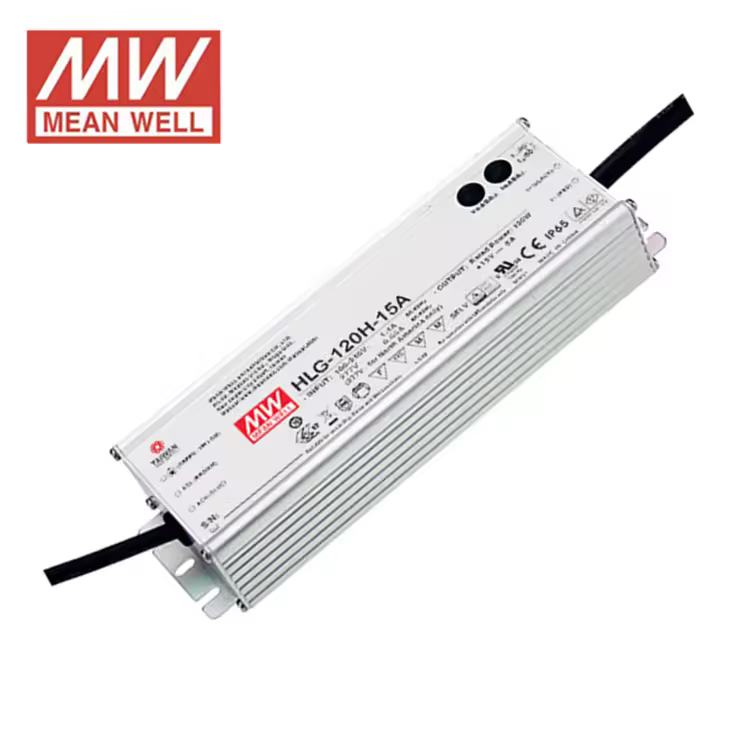 Mean Well Hlg-120h-15a Led Driver 120w 15v Cc+cv Ip65 92% Efficiency 500ms Quick Start -40℃~+80℃ Switching Power Supply