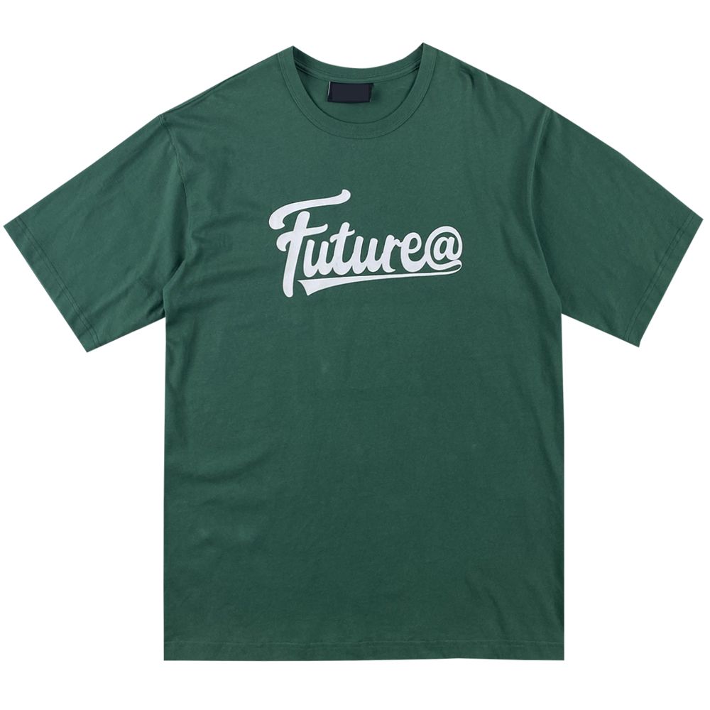 Retro Green Letter Graphic Men's Casual Tee Shirt for Summer