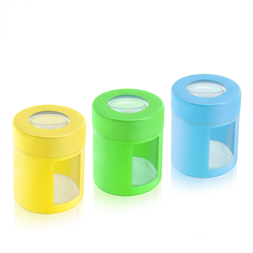 Private Label Airtight Flower Storage Child Resistant Container Herbal Packaging Childproof Magnifying Glass Jar