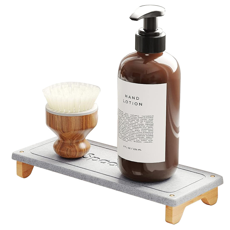 China Big Factory Good Price Modern Black Ceramic Soon Neat Marble Kitchen Soap Suction Sponge Holder Dish Fast Drying Stone Small Sink Caddy