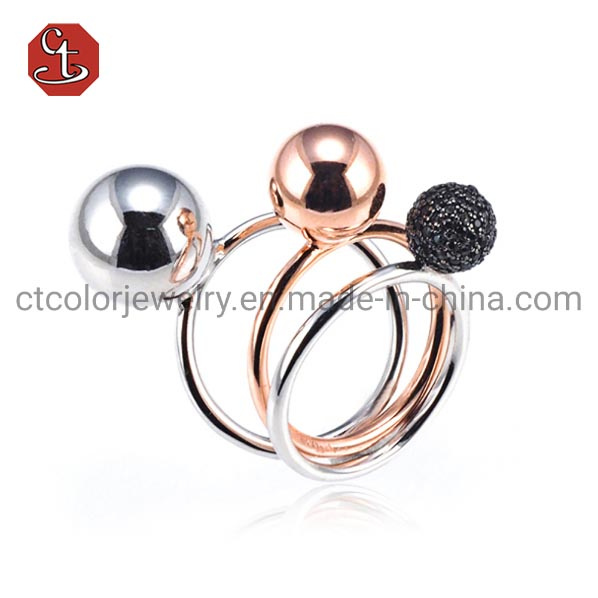 925 silver Three Rings colors Fashion Customer Design Imitation Finger Rings Jewelry
