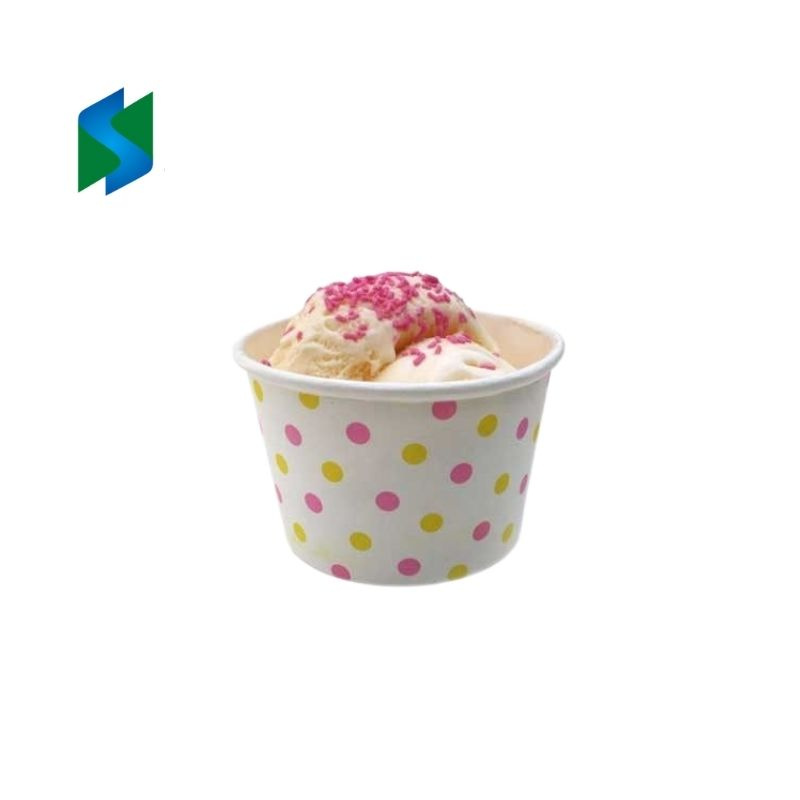 Low MOQ 16oz Disposable Ice Cream Paper Bowl Sets Jiushun Factory Supply Paper Gelato Bowl with Private Logo