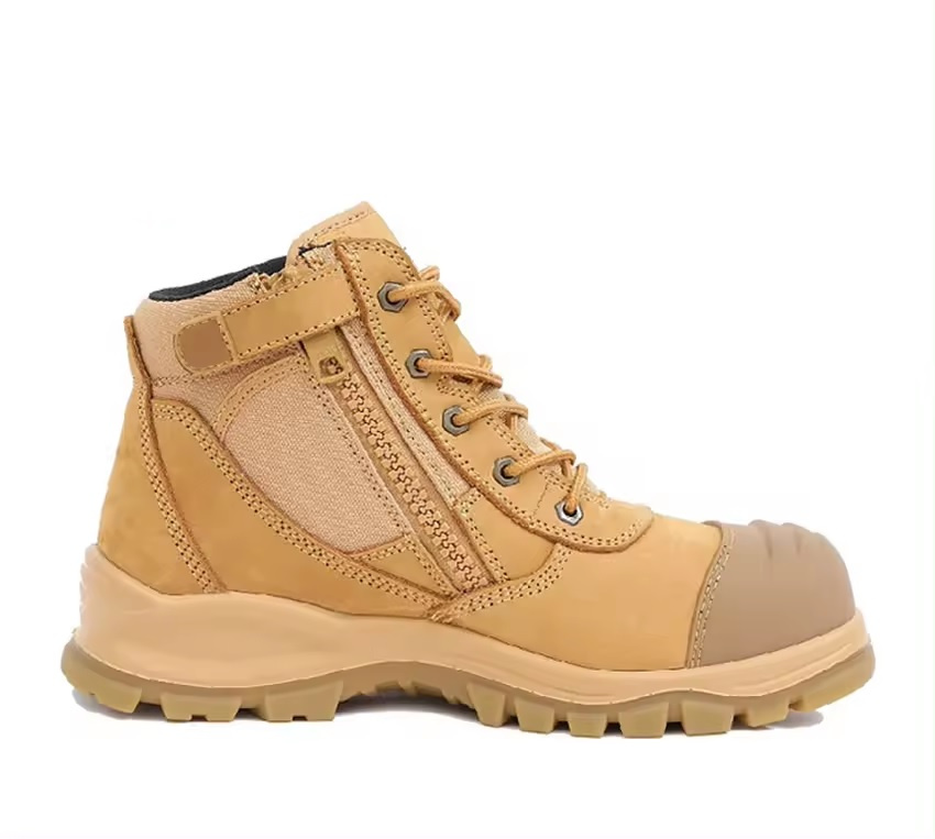 Stock Style Waterproof and Anti Slip Industrial Safety Boots with Zipper Steel Toe Work Safety Shoes
