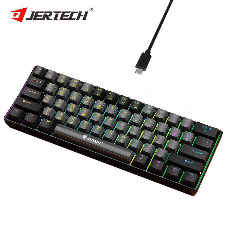 Jertech Jk540 Mechanical Keyboard Wired Rgb English Rgb Lighting Desktop Games Gaming Mini Keyboard