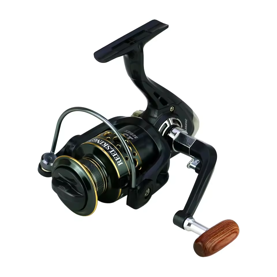 Fast Shipping 5.2:1 Golden Black Carp Spinning Reels Lightweight Metal Spool Plastic For Ocean Boat Fishing