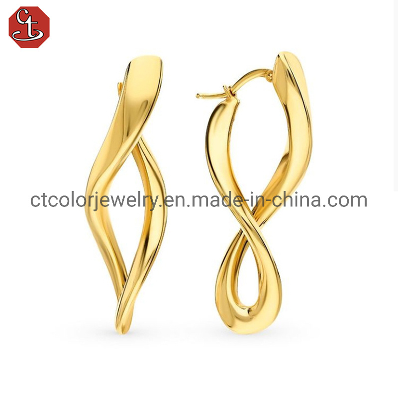 Chinese Manufacturer Jewelry 18k Gold Plated Irregular Design Earrings