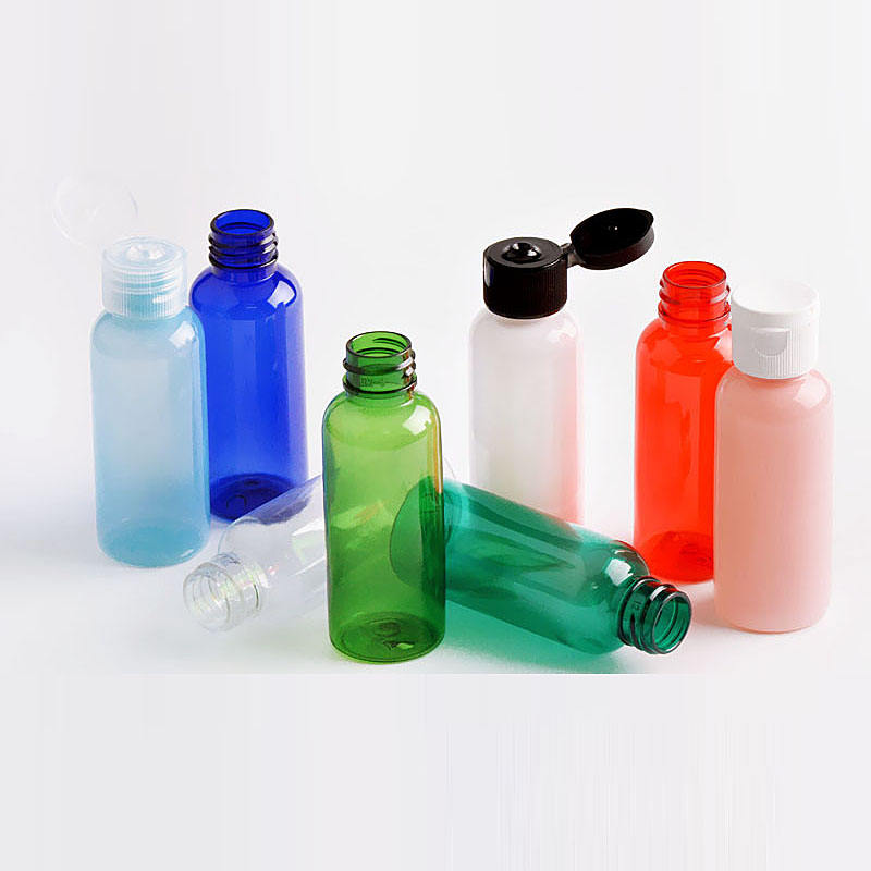 50ml 100ml Plastic Pet Perfume Bottles Hand Sanitizer with Cap Lid Amber Round Shoulder Cosmetic Lotion Bottle in Bulk