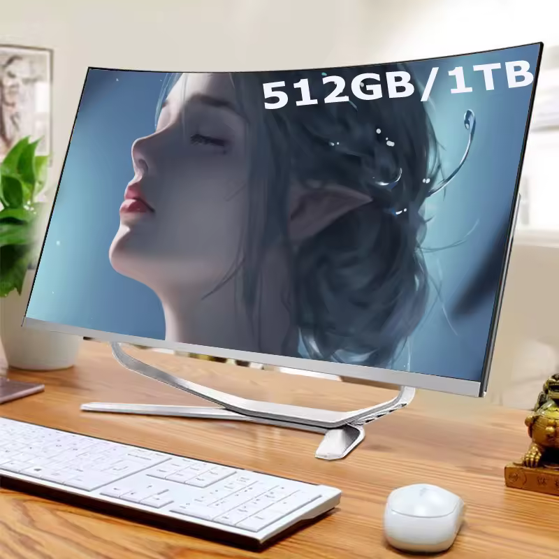 27 Inch Intel Core I7 8g Ddr4 256g Ssd All In One Pc Desktop Computer Wifi Blue-tooth Speaker With Keyboard And Mouse