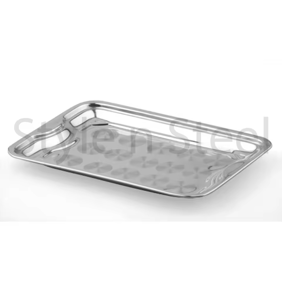 Best Quality Eco-friendly Stainless Steel Color Enamel Classic Serving Tray For Restaurant And Home Use Unique Decorative Tray