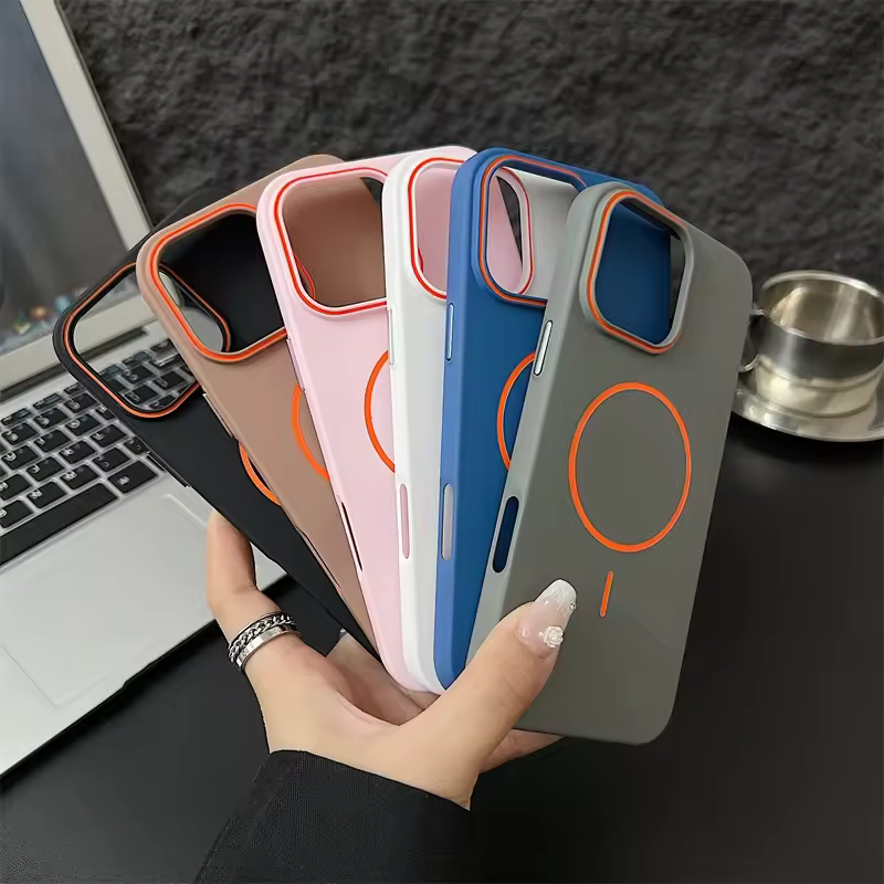 Magnetic Pc Phone Case For Iphone 17air 17 Pro Max Case Colorful Lens Camera Cell Phone Cover For Iphone 17 16 15 14 13 12 Pro