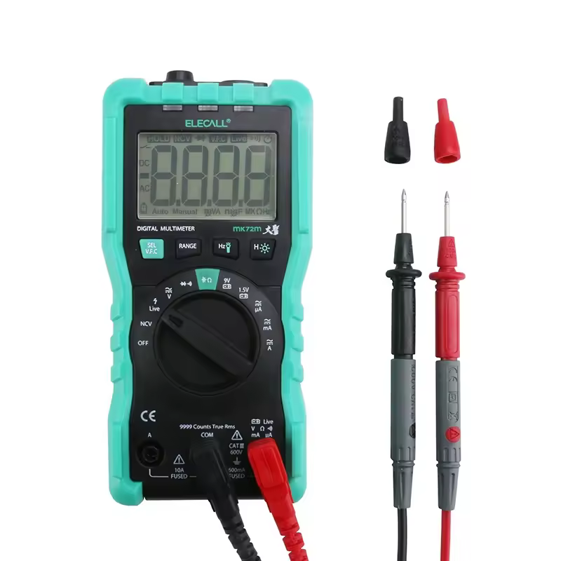 Elecall Mk72m Digital Multimeter True Rms Multi-function Tester For Resistance Capacitor With Cable Probes