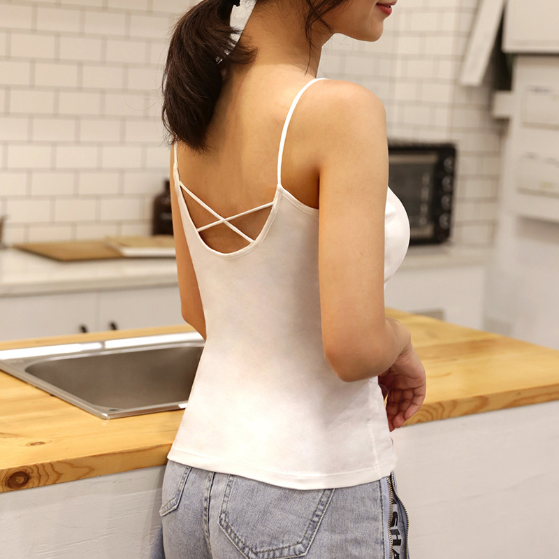 Crossed Back Steeless Loose Tank Top with U-Shaped Suspenders