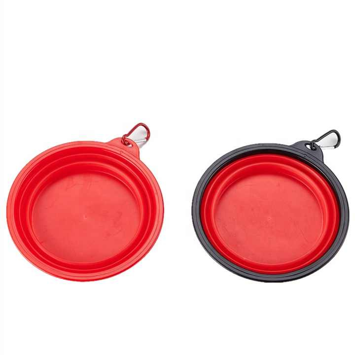 High Quality Silicone Pet Bowl Black Frame Folding TPE Pet Bowl Portable Outdoor Dog Food Bowl