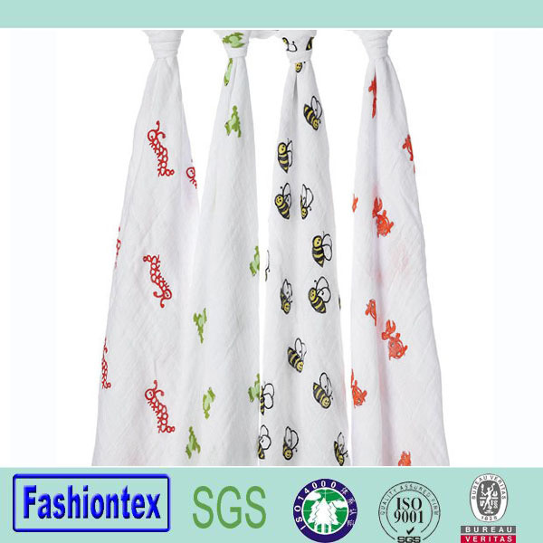 High Quality Baby Cotton Blanket with Animal Wearable Burp Cloth