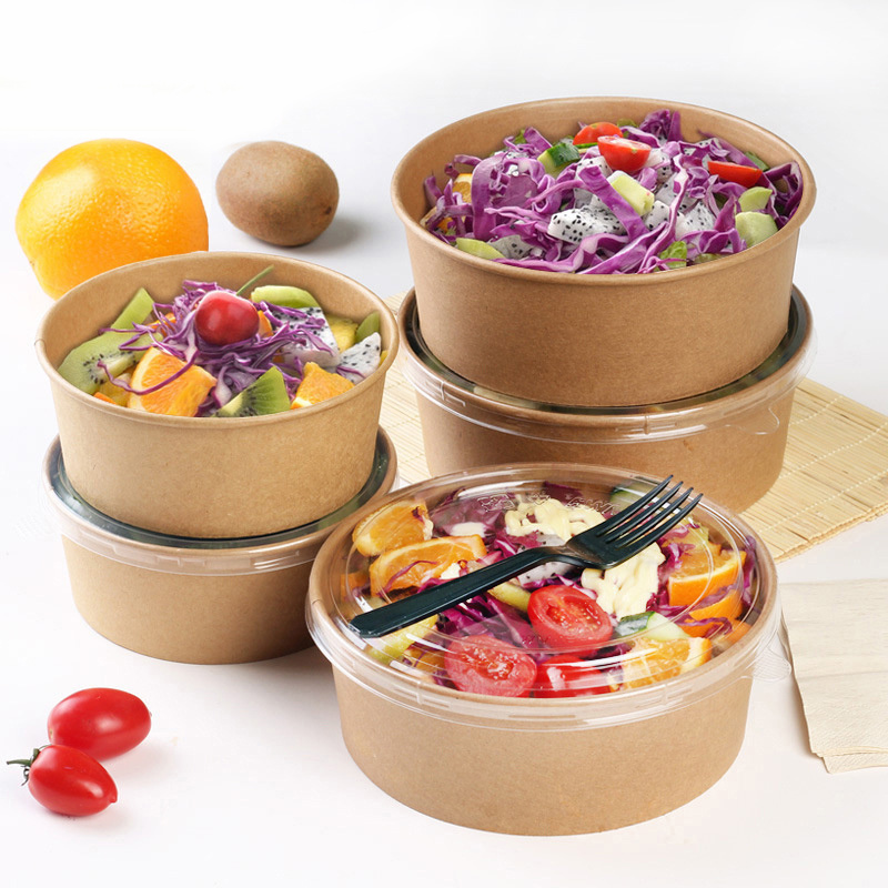 Dayupack Stylish Paper Salad Bowl for Fruits and Vegetables Takeaway