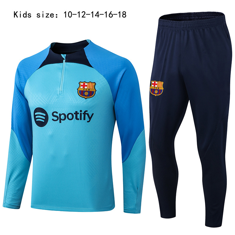Half Zip Tracksuit Kids Size Tracksuits 2023 Spain Club Soccer Winter Training Suit Set Men Football Jacket and Pants Jogging Sporty