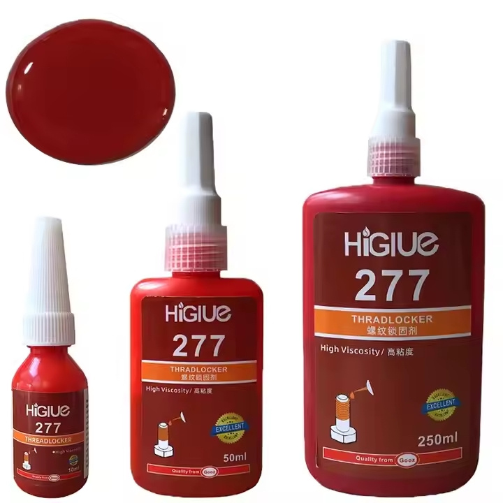 Hot Sale 277 50ml High Strength Red Liquid Metal Screw Thread Glue Threadlocker for Large Bolt Stud