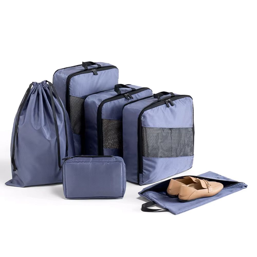 Space-Saving Double Zipper Compression Packing Cubes for Travel Organizer Essentials Bags