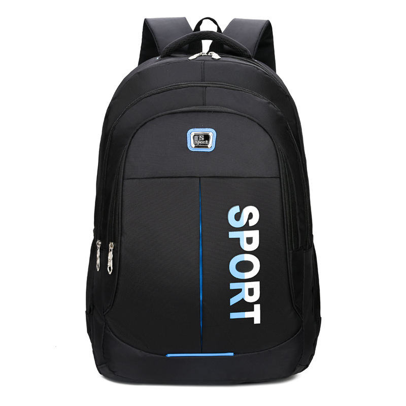 Hot Selling Custom Cheap Black Nylon Backpack Men Casual Sport Rucksack School Laptop Backpack