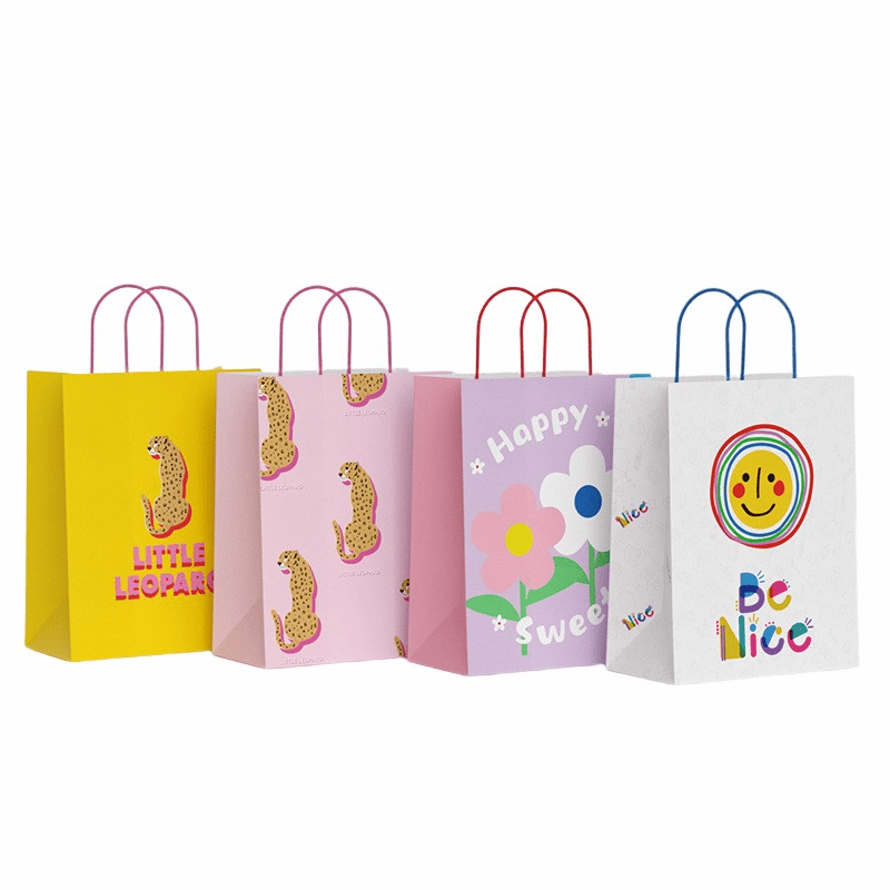 Logo Customize Bag for Promotion Light OEM Logo Brand Printed Colorful Paper Shopping Bag