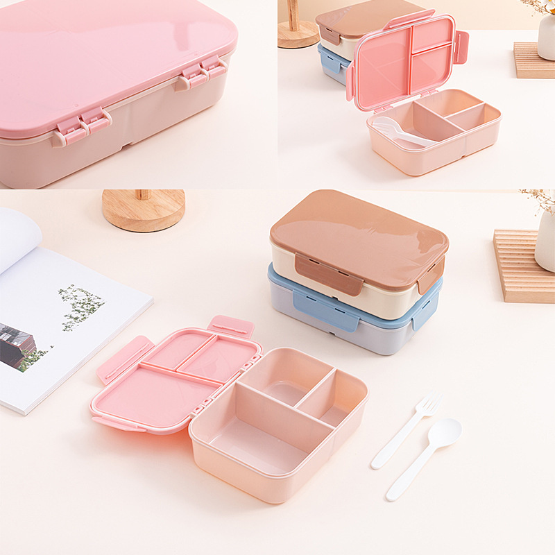 Original Factory Food Grade Plastic Eco-Friendly Bento Boxes for Adults Bento Lunch Box Kids with Free Cutlery Set