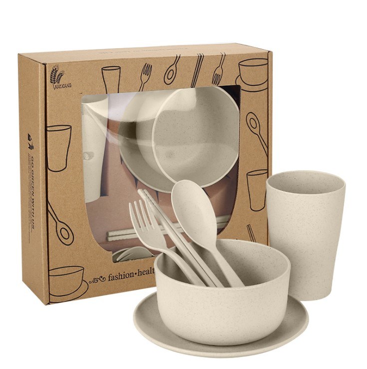 Wholesale Wheat Straw Biodegradable Plastic Dinner Set