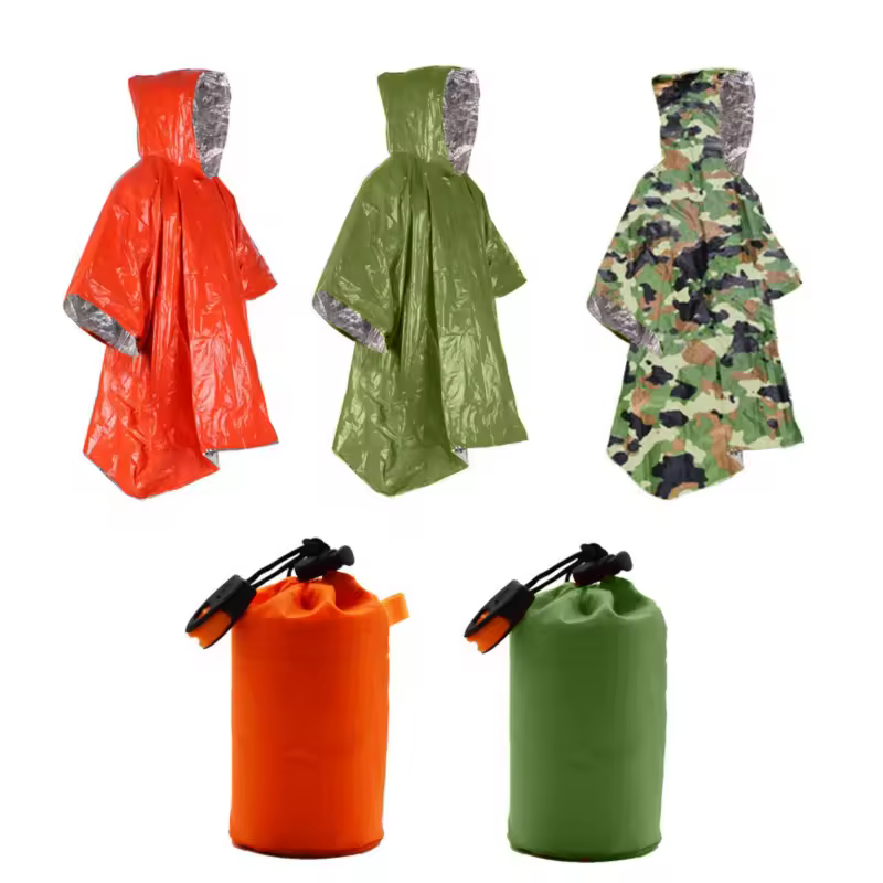 Polar Everest Emergency Rain Poncho Equipment Waterproof Camping Gear Thermal Insulation Emergency Blanket For Outdoor