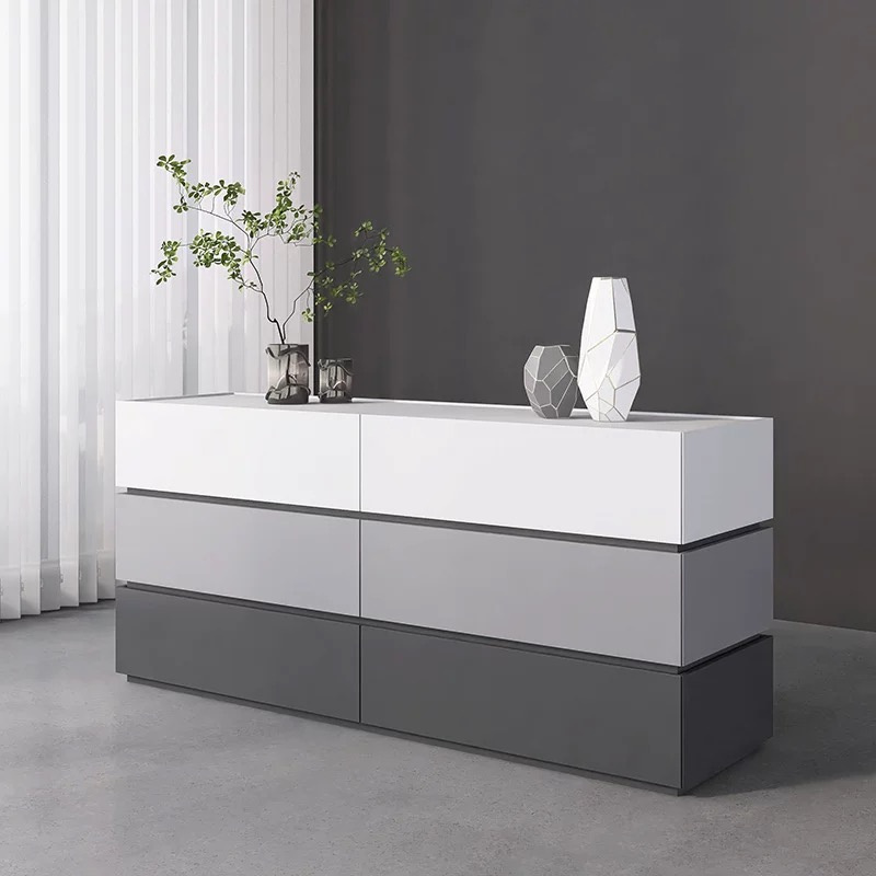 Melamine Wooden Living Room Storage Cabinet Functional Chest Drawer Side Cabinet