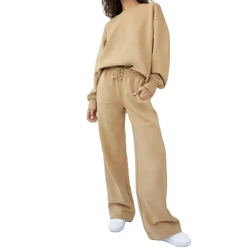Ready To Ship Stock Items 100% Cotton Loose Fit Jogger Sets High Quality Custom 2-pieces Oversized Tracksuits For Women