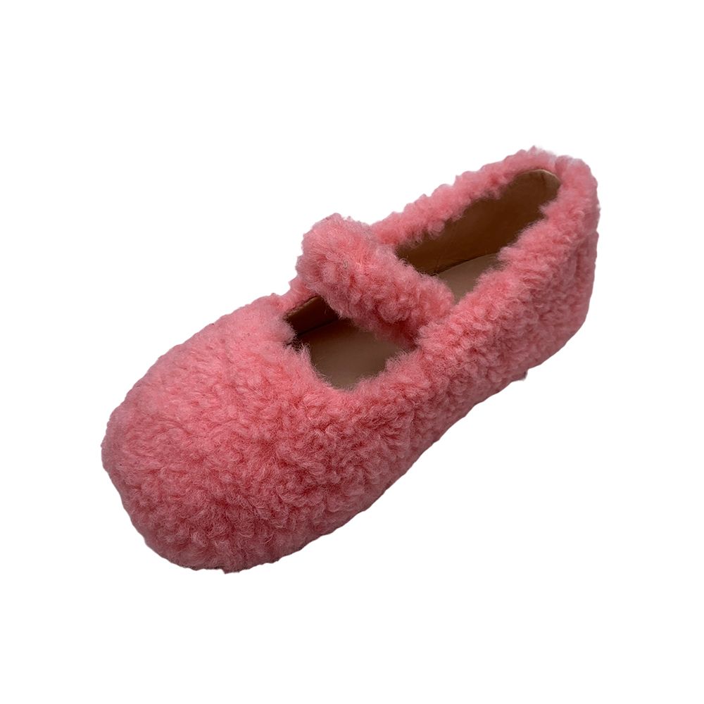 Wholesale Cute Fashion Kids Girl Flat Heels Fur Loafers Slippers Shoes