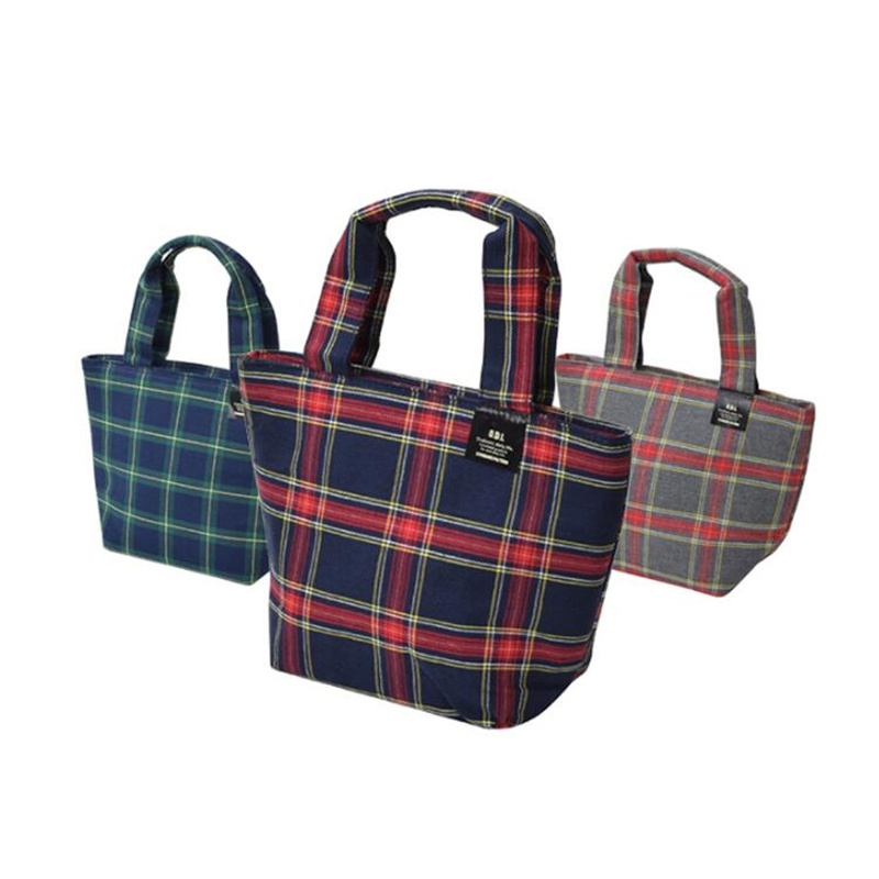 Functional Pattern Portable Insulated Canvas Thermal Food Picnic Cooler Lunch Box