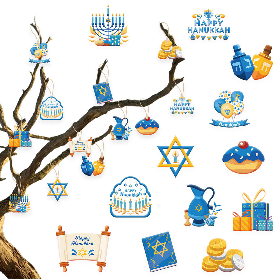 Factory Wholesale Hanukkah Holiday Party Decoration Jew Menorah Hanukkah Hanging Pendant Decoration