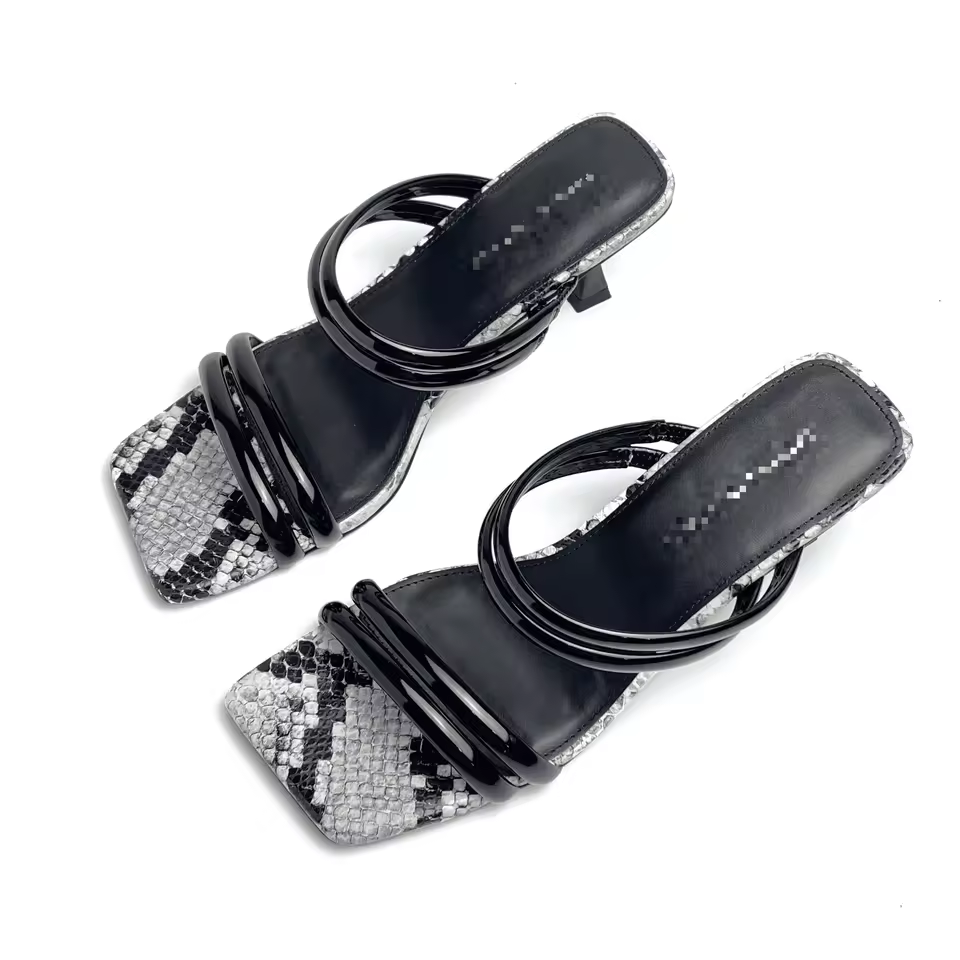 2024 Hot Style Fashion Comfortable Shoes For Lady Snake Pu Original Thin Heel Elegant Women's High Heel Shoes