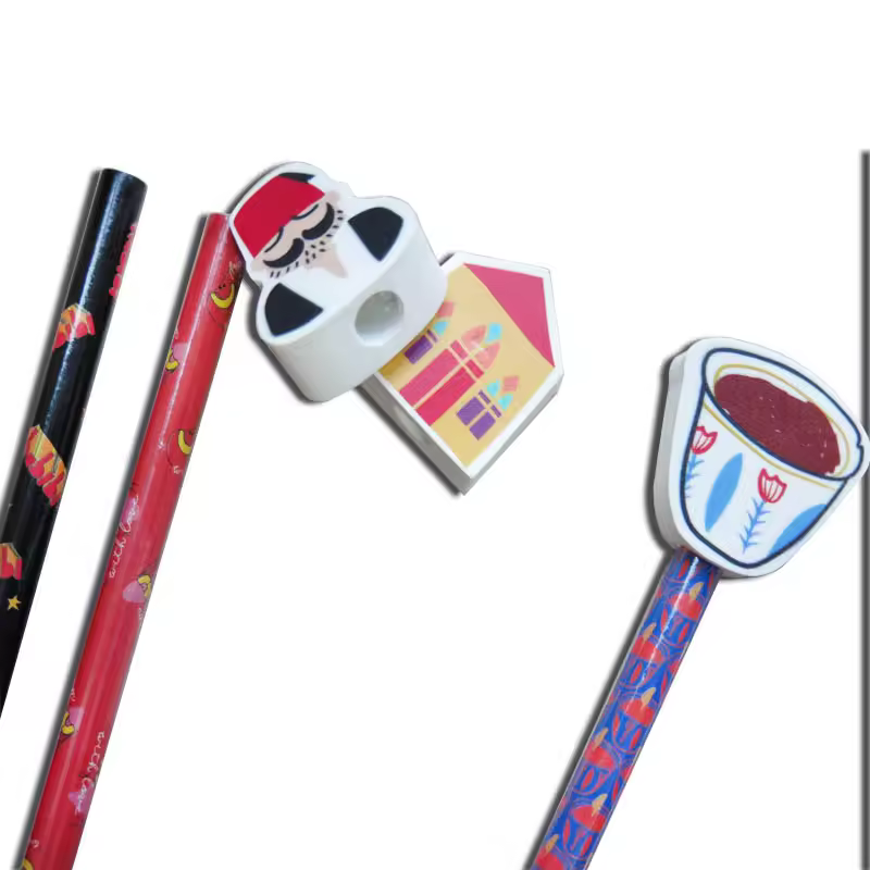 Promotional School Kids Junior Students Wooden Hb Pencil With Eraser Set,Low Moq Stationery Cute Eraser Toppers Custom Designs