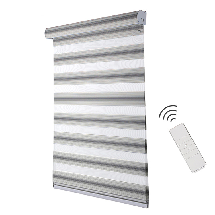 High Quality Smart Motorized Day and Night Zebra Roller Blinds Curtain Fabric Shades