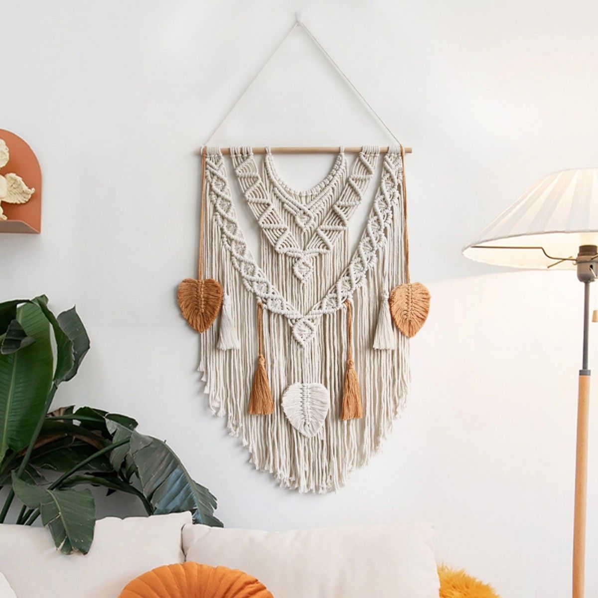 New Handmade Bohemian Home Decor Macrame Wall Hanging Tapestry with Chakra Crystal Healing Stones