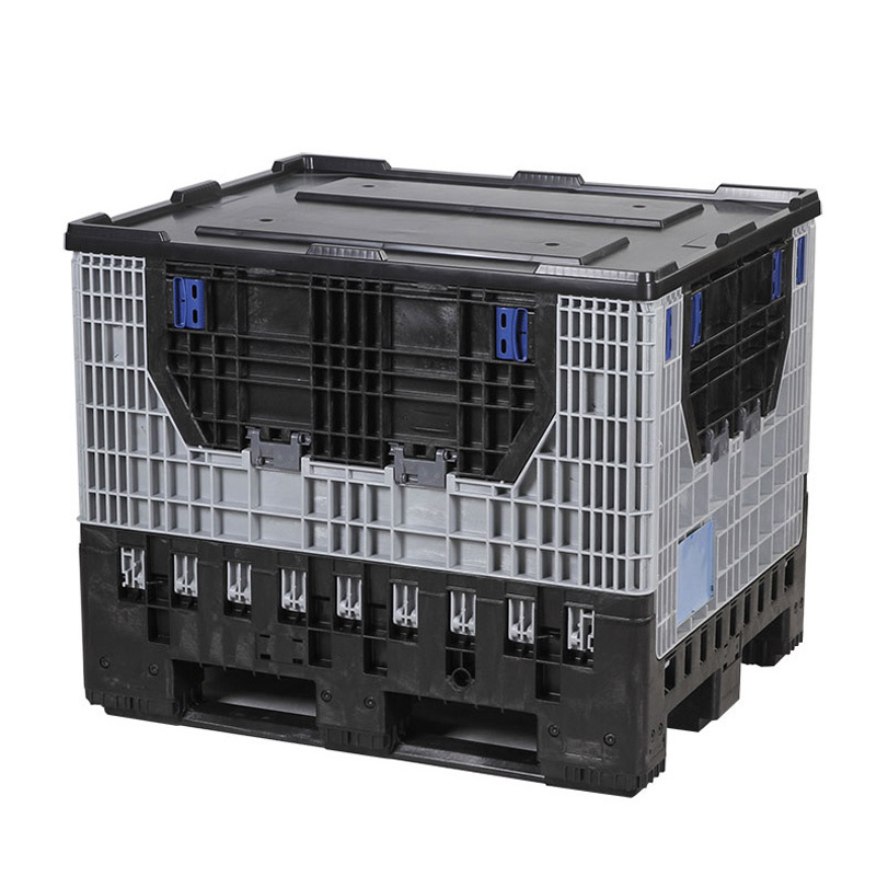 Large Bulk Collapsible Box Stackable Foldable Storage Plastic Pallet Bin