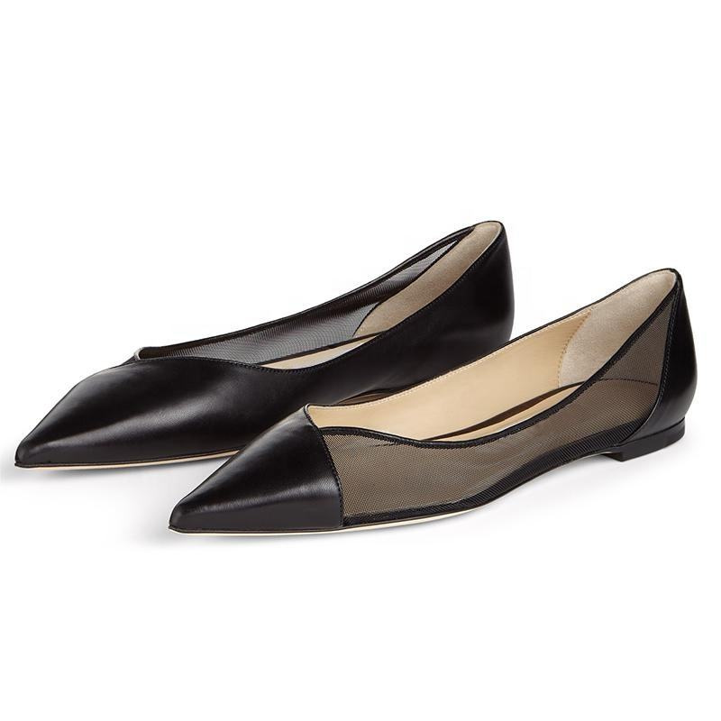 Factory Wholesale Women Pointed Toe Casual Shoes Ladies Mesh Flats