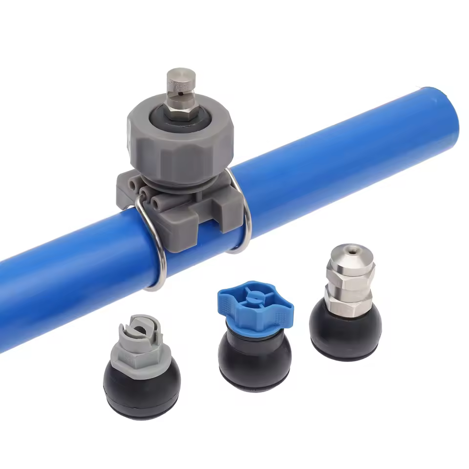 1-1/4'' Plastic Single Clamp Pipe Clip-eyelet Adjustable Ball Wide Angle Nozzle Jet Flat Spray Nozzles