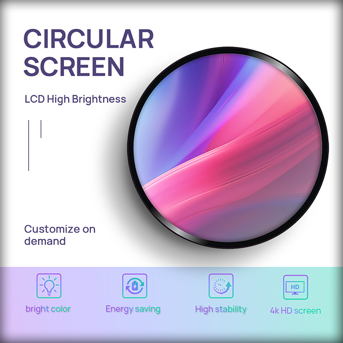 Factory Direct 23.6inch Wall Mount Round Circle Shape LCD Advertising Screen Digital Signage Display