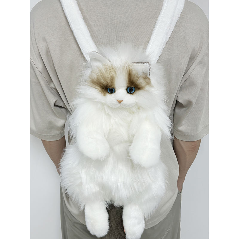 Wholesale Adorable Lifelike Ragdoll Cat Plush Backpack Stuffed Animal Toys For Kids And Cat Lovers As Gift